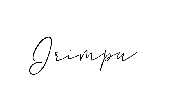 Allison_Script is a professional signature style that is perfect for those who want to add a touch of class to their signature. It is also a great choice for those who want to make their signature more unique. Get Irimpu name to fancy signature for free. Irimpu signature style 2 images and pictures png