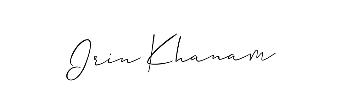 Also You can easily find your signature by using the search form. We will create Irin Khanam name handwritten signature images for you free of cost using Allison_Script sign style. Irin Khanam signature style 2 images and pictures png
