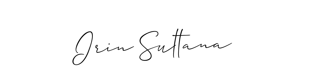 How to make Irin Sultana name signature. Use Allison_Script style for creating short signs online. This is the latest handwritten sign. Irin Sultana signature style 2 images and pictures png