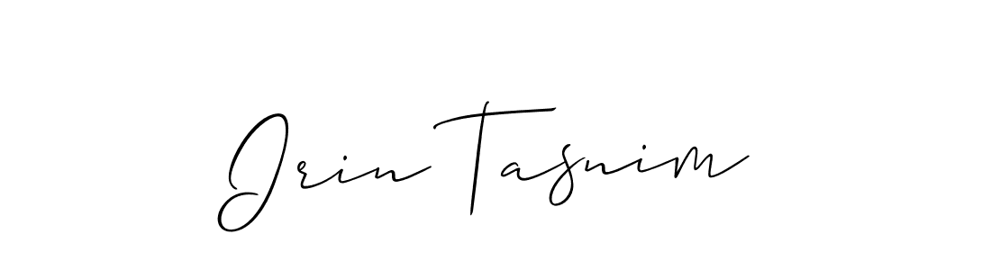 Make a beautiful signature design for name Irin Tasnim. With this signature (Allison_Script) style, you can create a handwritten signature for free. Irin Tasnim signature style 2 images and pictures png