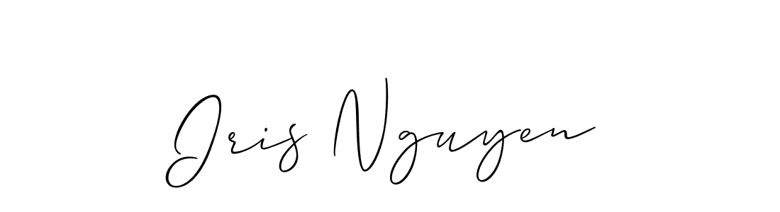 It looks lik you need a new signature style for name Iris Nguyen. Design unique handwritten (Allison_Script) signature with our free signature maker in just a few clicks. Iris Nguyen signature style 2 images and pictures png