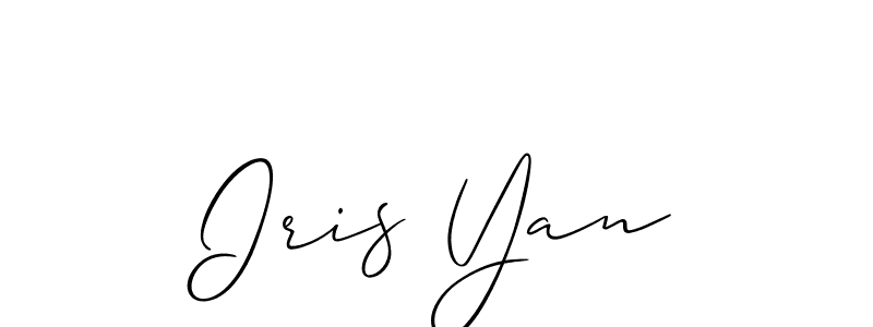 Similarly Allison_Script is the best handwritten signature design. Signature creator online .You can use it as an online autograph creator for name Iris Yan. Iris Yan signature style 2 images and pictures png