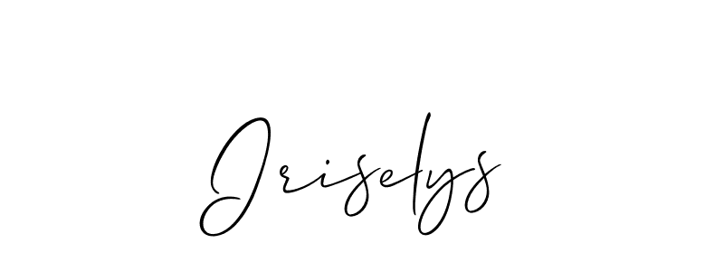 It looks lik you need a new signature style for name Iriselys. Design unique handwritten (Allison_Script) signature with our free signature maker in just a few clicks. Iriselys signature style 2 images and pictures png
