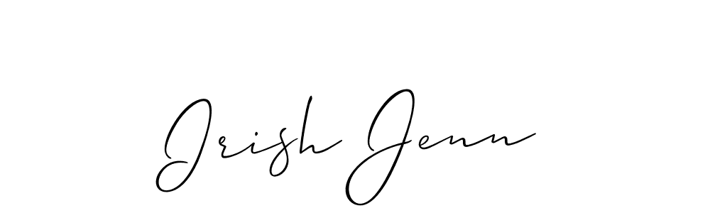 You should practise on your own different ways (Allison_Script) to write your name (Irish Jenn) in signature. don't let someone else do it for you. Irish Jenn signature style 2 images and pictures png