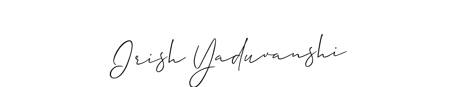 if you are searching for the best signature style for your name Irish Yaduvanshi. so please give up your signature search. here we have designed multiple signature styles  using Allison_Script. Irish Yaduvanshi signature style 2 images and pictures png