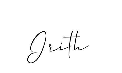 The best way (Allison_Script) to make a short signature is to pick only two or three words in your name. The name Irith include a total of six letters. For converting this name. Irith signature style 2 images and pictures png
