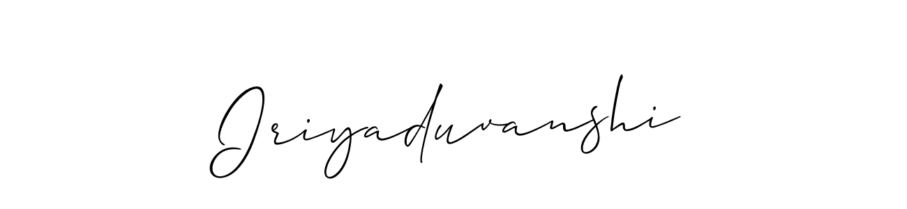 Iriyaduvanshi stylish signature style. Best Handwritten Sign (Allison_Script) for my name. Handwritten Signature Collection Ideas for my name Iriyaduvanshi. Iriyaduvanshi signature style 2 images and pictures png