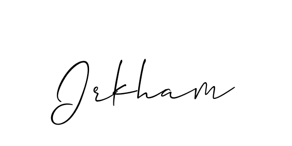 Also You can easily find your signature by using the search form. We will create Irkham name handwritten signature images for you free of cost using Allison_Script sign style. Irkham signature style 2 images and pictures png
