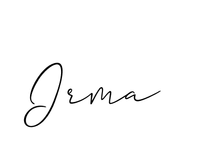 Design your own signature with our free online signature maker. With this signature software, you can create a handwritten (Allison_Script) signature for name Irma. Irma signature style 2 images and pictures png