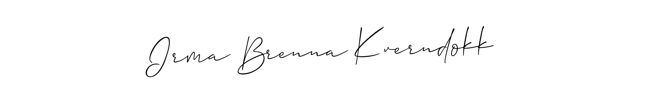 It looks lik you need a new signature style for name Irma Brenna Kverndokk. Design unique handwritten (Allison_Script) signature with our free signature maker in just a few clicks. Irma Brenna Kverndokk signature style 2 images and pictures png