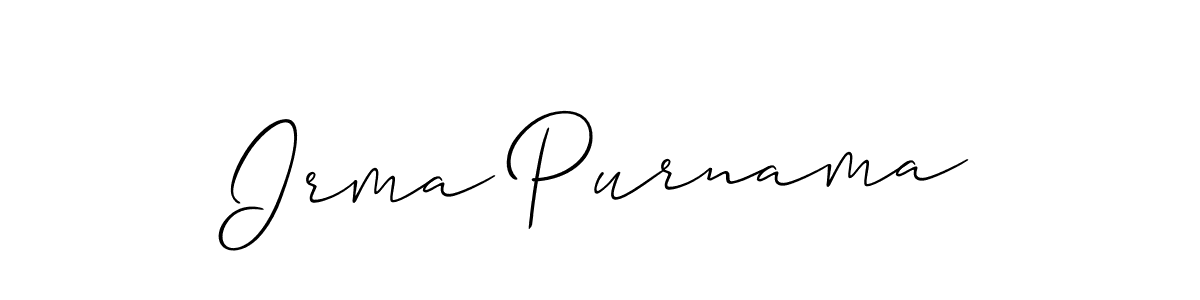 Irma Purnama stylish signature style. Best Handwritten Sign (Allison_Script) for my name. Handwritten Signature Collection Ideas for my name Irma Purnama. Irma Purnama signature style 2 images and pictures png