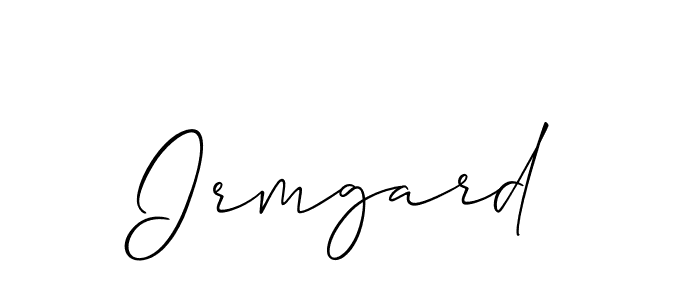 Allison_Script is a professional signature style that is perfect for those who want to add a touch of class to their signature. It is also a great choice for those who want to make their signature more unique. Get Irmgard name to fancy signature for free. Irmgard signature style 2 images and pictures png