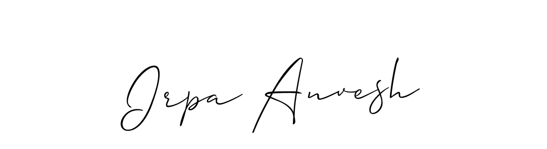 Create a beautiful signature design for name Irpa Anvesh. With this signature (Allison_Script) fonts, you can make a handwritten signature for free. Irpa Anvesh signature style 2 images and pictures png