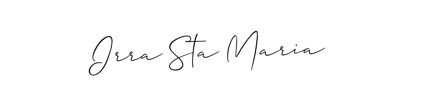 Irra Sta Maria stylish signature style. Best Handwritten Sign (Allison_Script) for my name. Handwritten Signature Collection Ideas for my name Irra Sta Maria. Irra Sta Maria signature style 2 images and pictures png