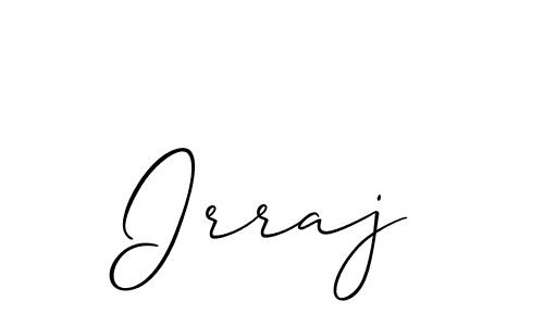 It looks lik you need a new signature style for name Irraj. Design unique handwritten (Allison_Script) signature with our free signature maker in just a few clicks. Irraj signature style 2 images and pictures png