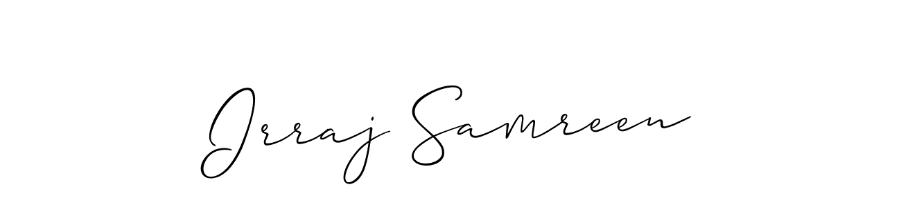 Here are the top 10 professional signature styles for the name Irraj Samreen. These are the best autograph styles you can use for your name. Irraj Samreen signature style 2 images and pictures png
