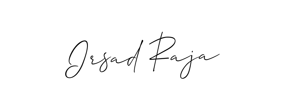 How to make Irsad Raja name signature. Use Allison_Script style for creating short signs online. This is the latest handwritten sign. Irsad Raja signature style 2 images and pictures png