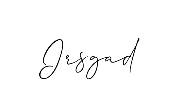 Create a beautiful signature design for name Irsgad. With this signature (Allison_Script) fonts, you can make a handwritten signature for free. Irsgad signature style 2 images and pictures png