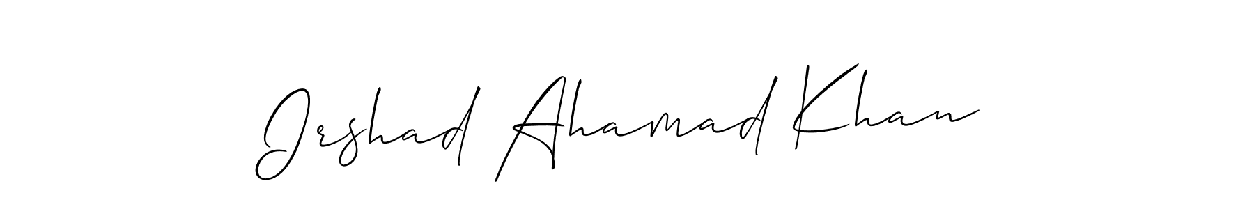 Create a beautiful signature design for name Irshad Ahamad Khan. With this signature (Allison_Script) fonts, you can make a handwritten signature for free. Irshad Ahamad Khan signature style 2 images and pictures png