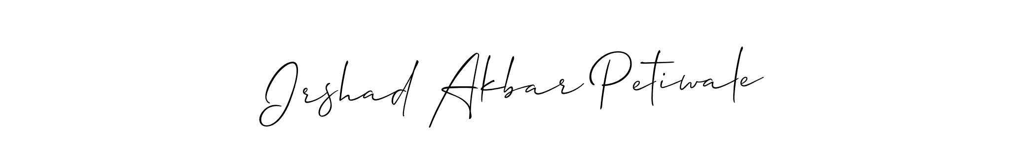 Make a beautiful signature design for name Irshad Akbar Petiwale. With this signature (Allison_Script) style, you can create a handwritten signature for free. Irshad Akbar Petiwale signature style 2 images and pictures png