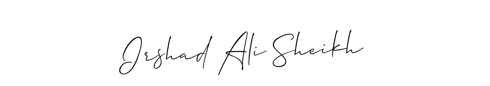 Also we have Irshad Ali Sheikh name is the best signature style. Create professional handwritten signature collection using Allison_Script autograph style. Irshad Ali Sheikh signature style 2 images and pictures png