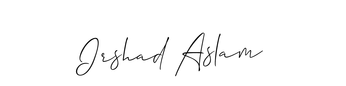 How to Draw Irshad Aslam signature style? Allison_Script is a latest design signature styles for name Irshad Aslam. Irshad Aslam signature style 2 images and pictures png