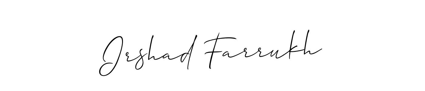 Create a beautiful signature design for name Irshad Farrukh. With this signature (Allison_Script) fonts, you can make a handwritten signature for free. Irshad Farrukh signature style 2 images and pictures png