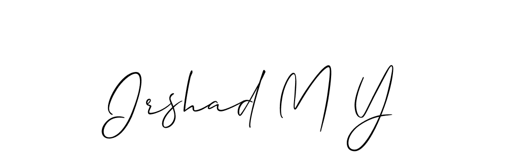 Allison_Script is a professional signature style that is perfect for those who want to add a touch of class to their signature. It is also a great choice for those who want to make their signature more unique. Get Irshad M Y name to fancy signature for free. Irshad M Y signature style 2 images and pictures png