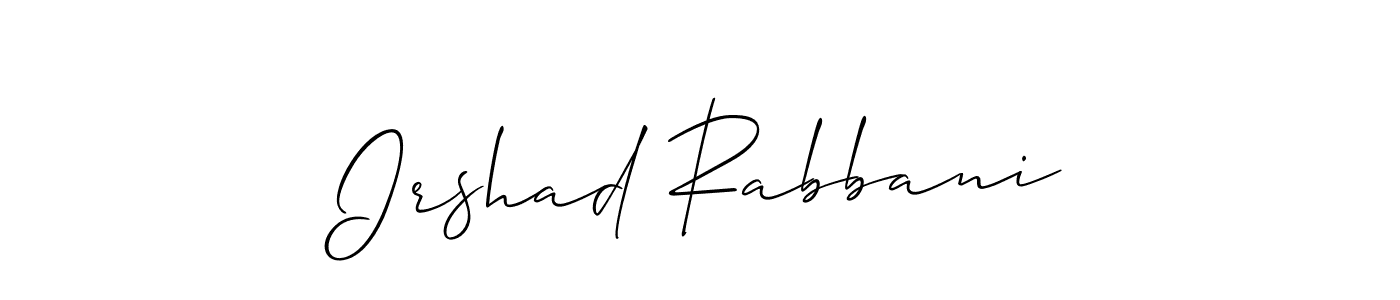 How to make Irshad Rabbani name signature. Use Allison_Script style for creating short signs online. This is the latest handwritten sign. Irshad Rabbani signature style 2 images and pictures png