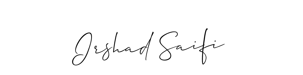 How to Draw Irshad Saifi signature style? Allison_Script is a latest design signature styles for name Irshad Saifi. Irshad Saifi signature style 2 images and pictures png