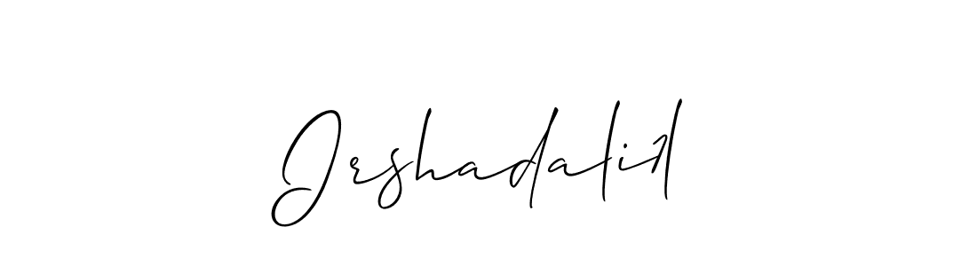 The best way (Allison_Script) to make a short signature is to pick only two or three words in your name. The name Irshadali1l include a total of six letters. For converting this name. Irshadali1l signature style 2 images and pictures png