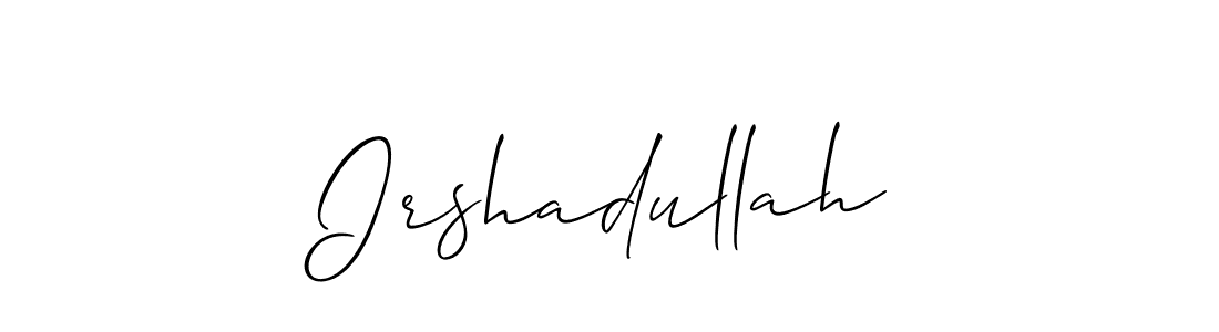 Use a signature maker to create a handwritten signature online. With this signature software, you can design (Allison_Script) your own signature for name Irshadullah. Irshadullah signature style 2 images and pictures png