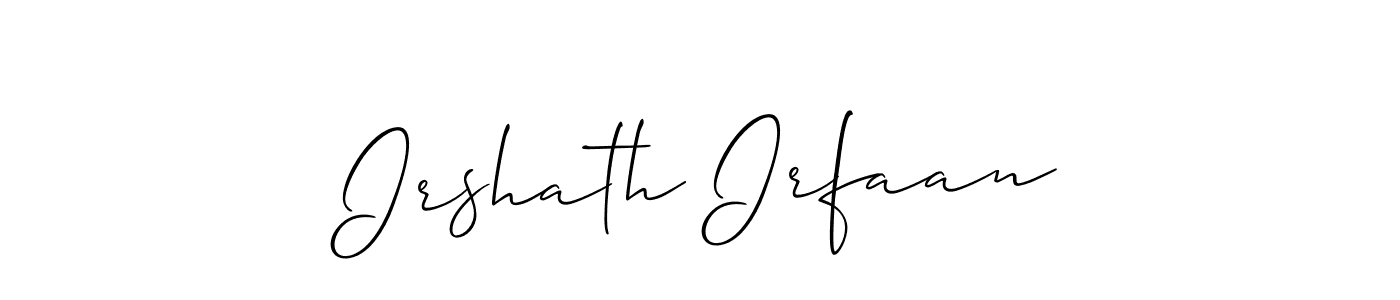 Irshath Irfaan stylish signature style. Best Handwritten Sign (Allison_Script) for my name. Handwritten Signature Collection Ideas for my name Irshath Irfaan. Irshath Irfaan signature style 2 images and pictures png