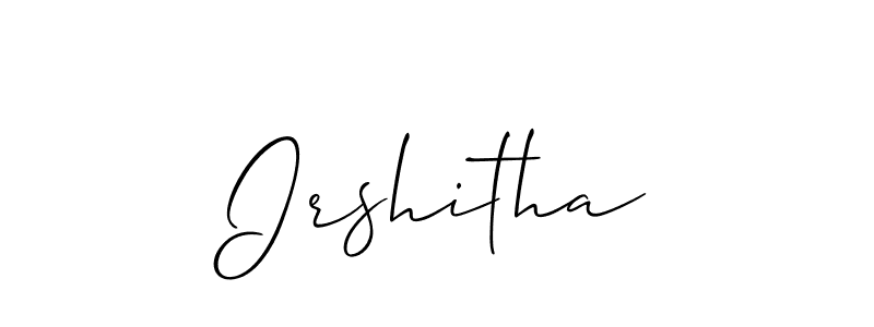 How to make Irshitha name signature. Use Allison_Script style for creating short signs online. This is the latest handwritten sign. Irshitha signature style 2 images and pictures png