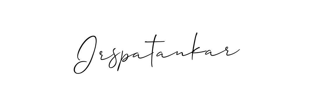 Also You can easily find your signature by using the search form. We will create Irspatankar name handwritten signature images for you free of cost using Allison_Script sign style. Irspatankar signature style 2 images and pictures png