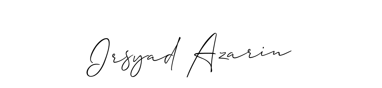 Allison_Script is a professional signature style that is perfect for those who want to add a touch of class to their signature. It is also a great choice for those who want to make their signature more unique. Get Irsyad Azarin name to fancy signature for free. Irsyad Azarin signature style 2 images and pictures png