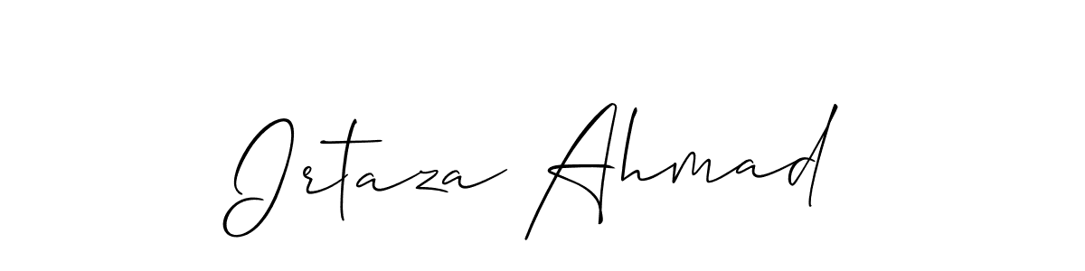 Design your own signature with our free online signature maker. With this signature software, you can create a handwritten (Allison_Script) signature for name Irtaza Ahmad. Irtaza Ahmad signature style 2 images and pictures png
