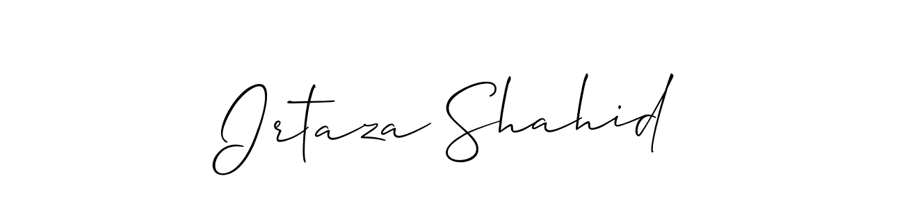 Also You can easily find your signature by using the search form. We will create Irtaza Shahid name handwritten signature images for you free of cost using Allison_Script sign style. Irtaza Shahid signature style 2 images and pictures png