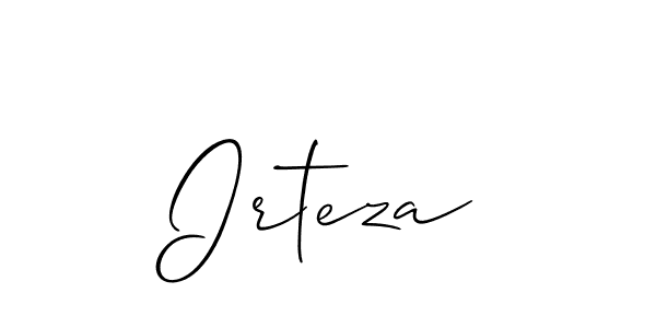 Design your own signature with our free online signature maker. With this signature software, you can create a handwritten (Allison_Script) signature for name Irteza. Irteza signature style 2 images and pictures png