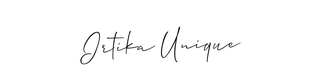 It looks lik you need a new signature style for name Irtika Unique. Design unique handwritten (Allison_Script) signature with our free signature maker in just a few clicks. Irtika Unique signature style 2 images and pictures png