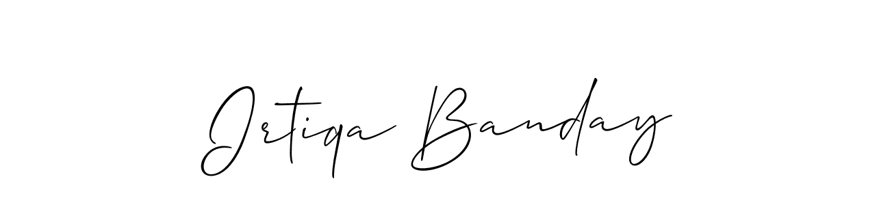 Use a signature maker to create a handwritten signature online. With this signature software, you can design (Allison_Script) your own signature for name Irtiqa Banday. Irtiqa Banday signature style 2 images and pictures png