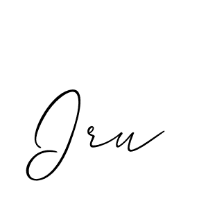 The best way (Allison_Script) to make a short signature is to pick only two or three words in your name. The name Iru include a total of six letters. For converting this name. Iru signature style 2 images and pictures png