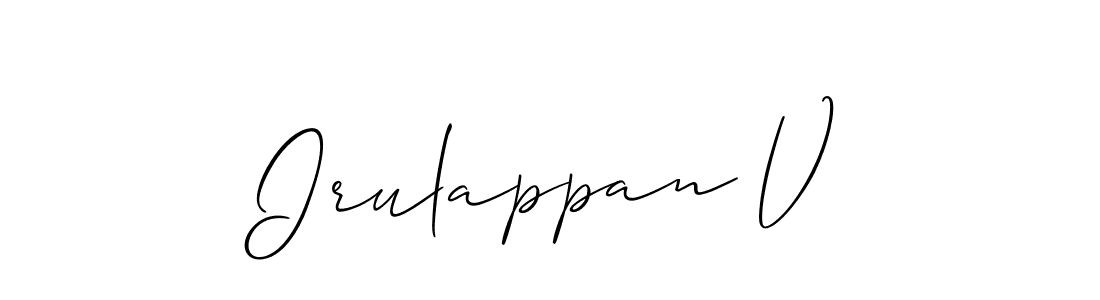 Once you've used our free online signature maker to create your best signature Allison_Script style, it's time to enjoy all of the benefits that Irulappan V name signing documents. Irulappan V signature style 2 images and pictures png