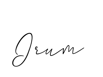 Allison_Script is a professional signature style that is perfect for those who want to add a touch of class to their signature. It is also a great choice for those who want to make their signature more unique. Get Irum name to fancy signature for free. Irum signature style 2 images and pictures png