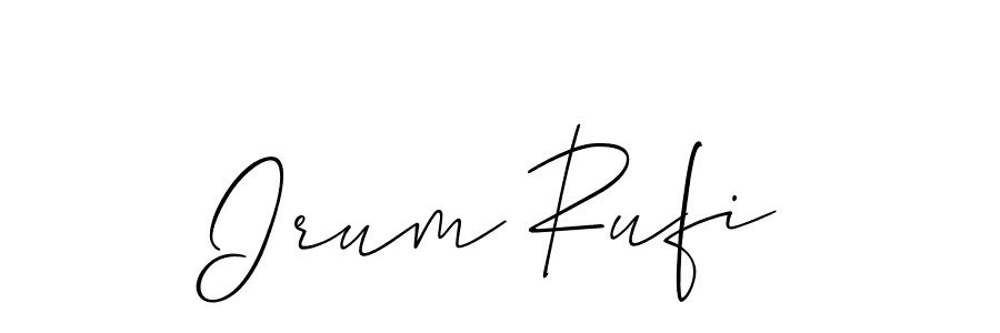 How to Draw Irum Rufi signature style? Allison_Script is a latest design signature styles for name Irum Rufi. Irum Rufi signature style 2 images and pictures png