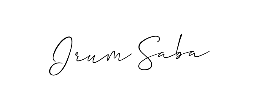 Irum Saba stylish signature style. Best Handwritten Sign (Allison_Script) for my name. Handwritten Signature Collection Ideas for my name Irum Saba. Irum Saba signature style 2 images and pictures png