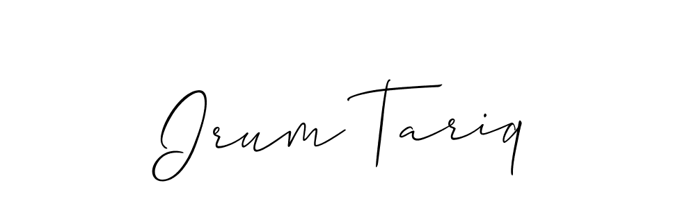 if you are searching for the best signature style for your name Irum Tariq. so please give up your signature search. here we have designed multiple signature styles  using Allison_Script. Irum Tariq signature style 2 images and pictures png