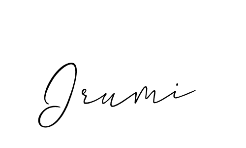 Allison_Script is a professional signature style that is perfect for those who want to add a touch of class to their signature. It is also a great choice for those who want to make their signature more unique. Get Irumi name to fancy signature for free. Irumi signature style 2 images and pictures png