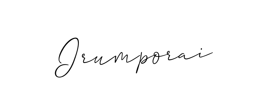 How to Draw Irumporai signature style? Allison_Script is a latest design signature styles for name Irumporai. Irumporai signature style 2 images and pictures png