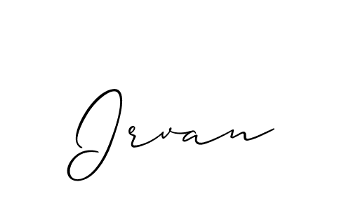 Create a beautiful signature design for name Irvan. With this signature (Allison_Script) fonts, you can make a handwritten signature for free. Irvan signature style 2 images and pictures png